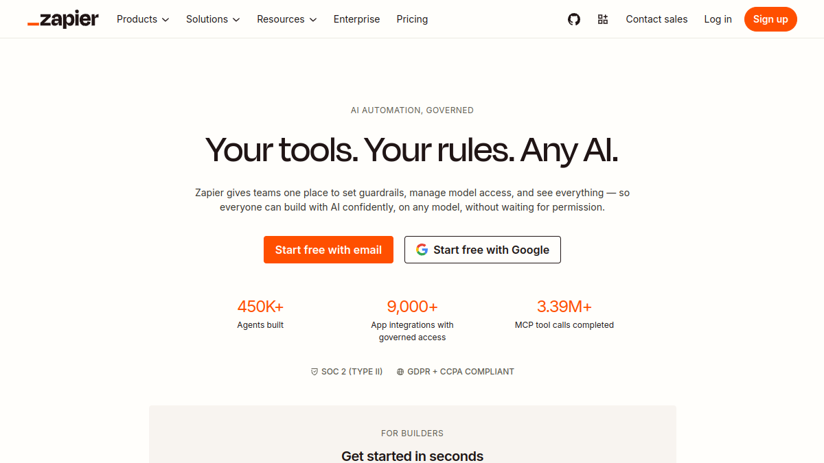 Zapier 产品界面