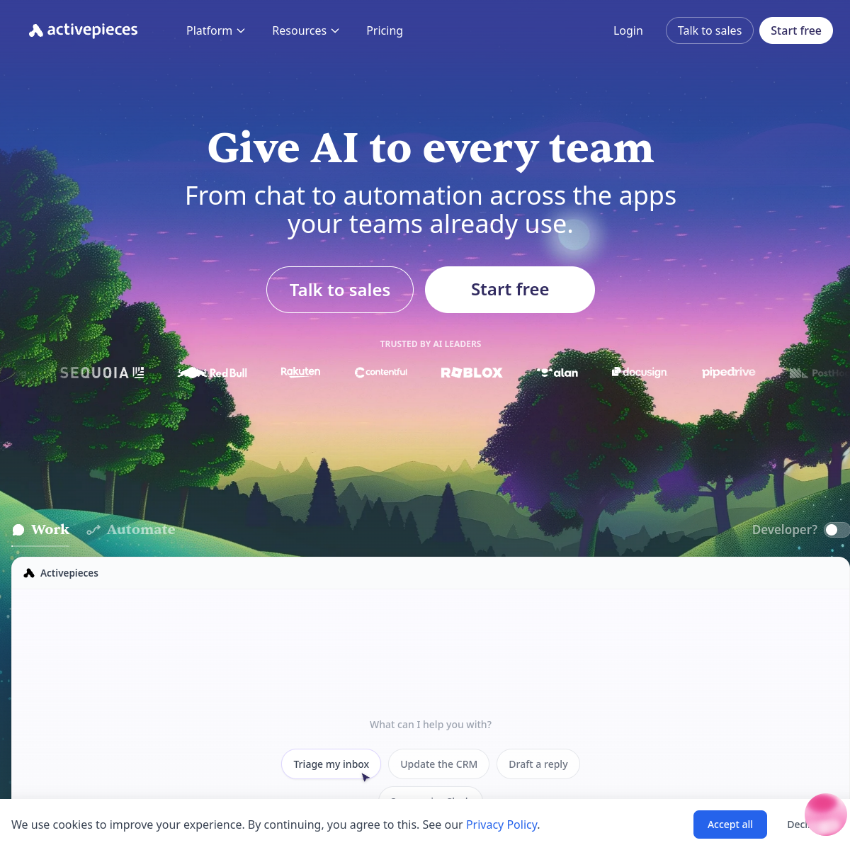 Activepieces 产品界面