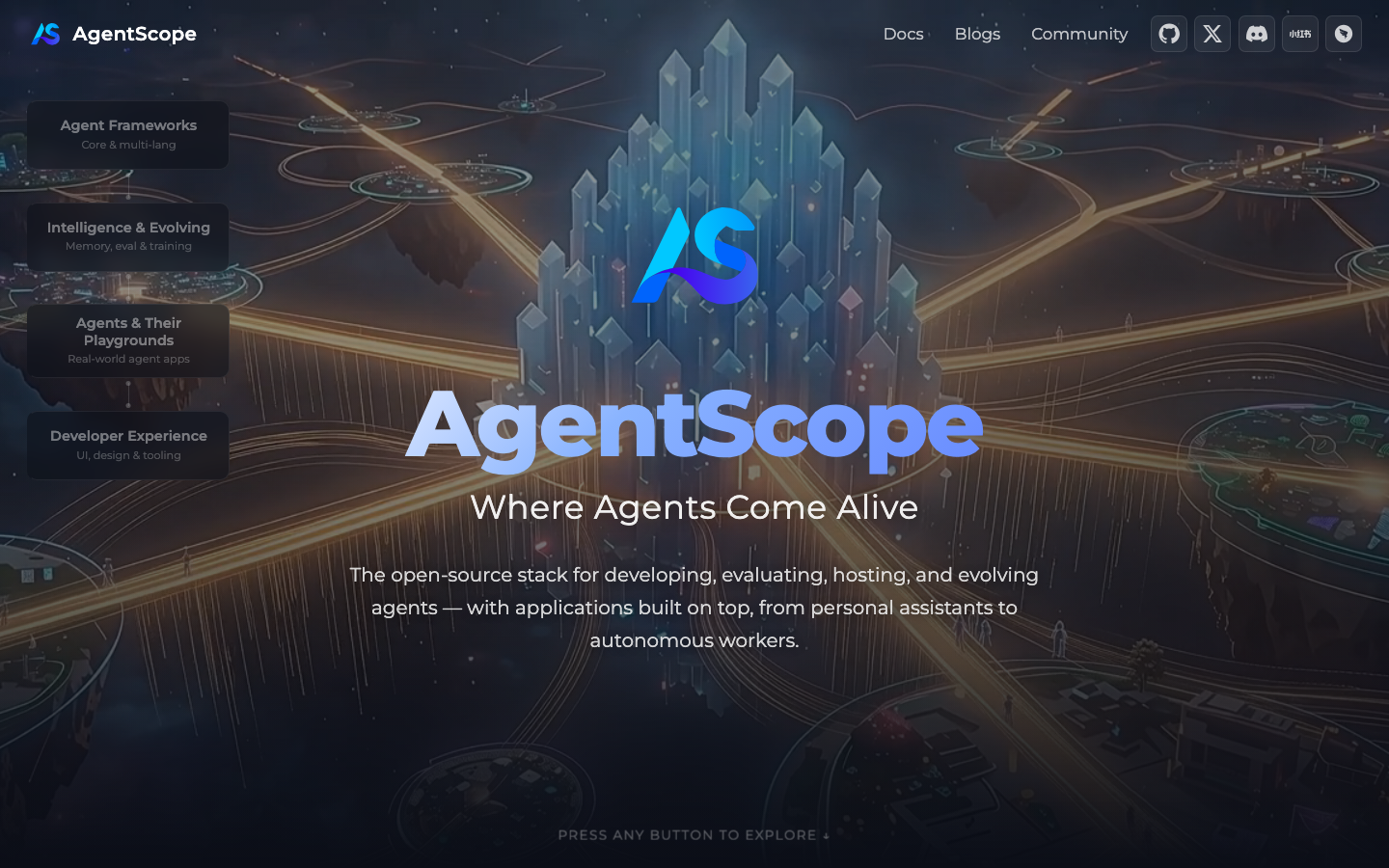 AgentScope Produktoberfläche