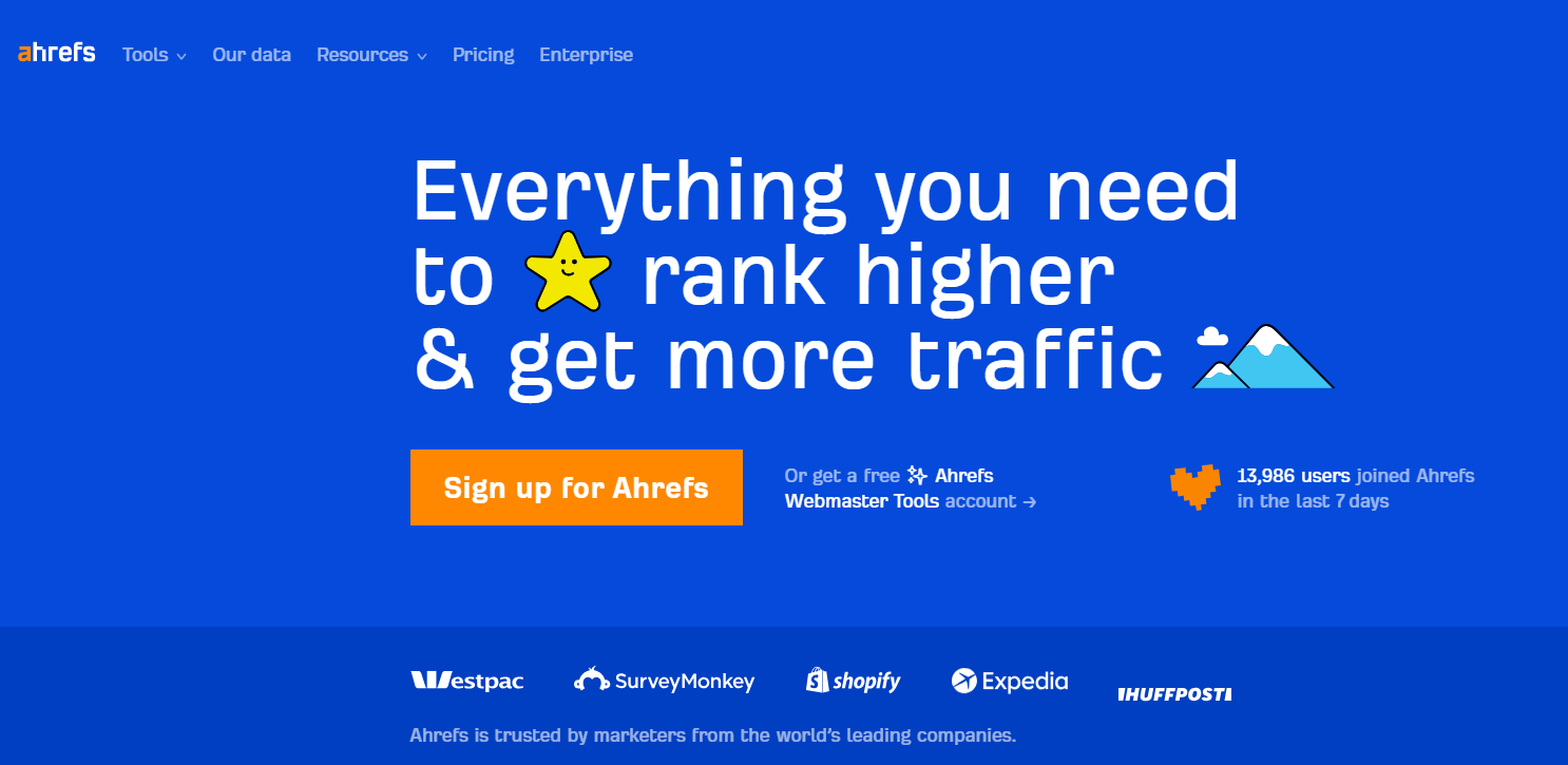 Ahrefs Interface du produit