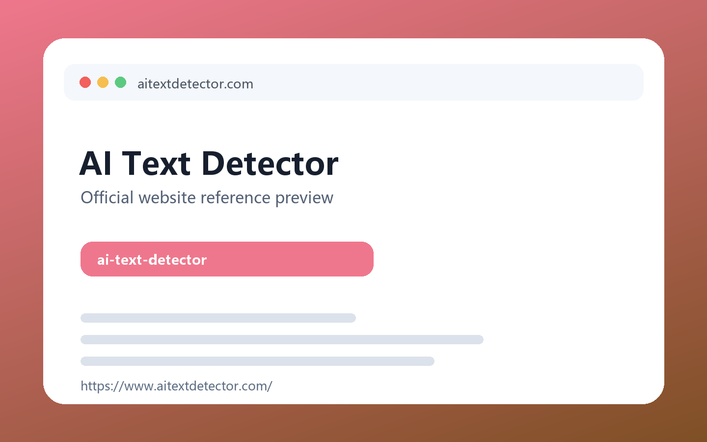 KI-Textdetektor Produktoberfläche