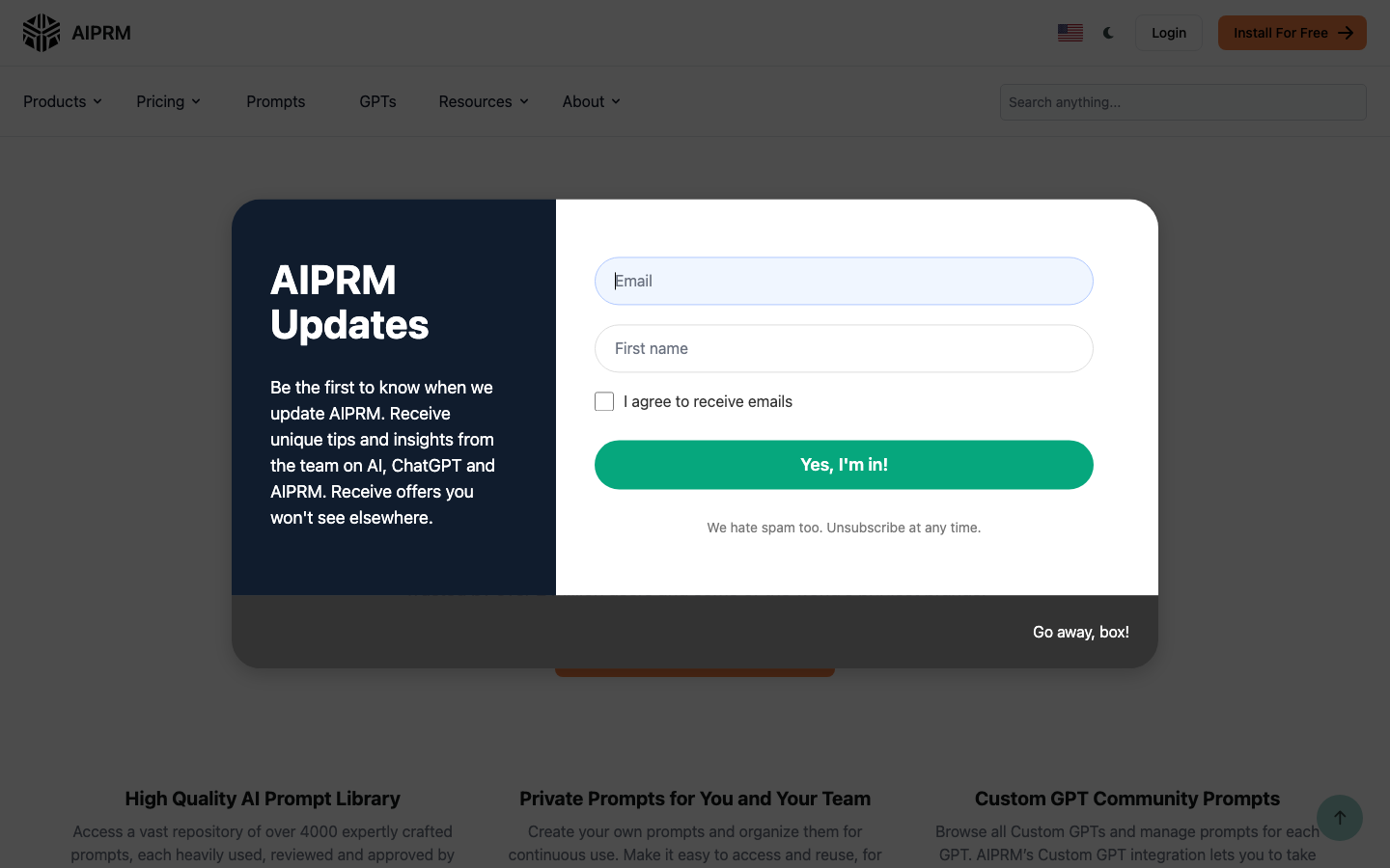 AIPRM 产品界面