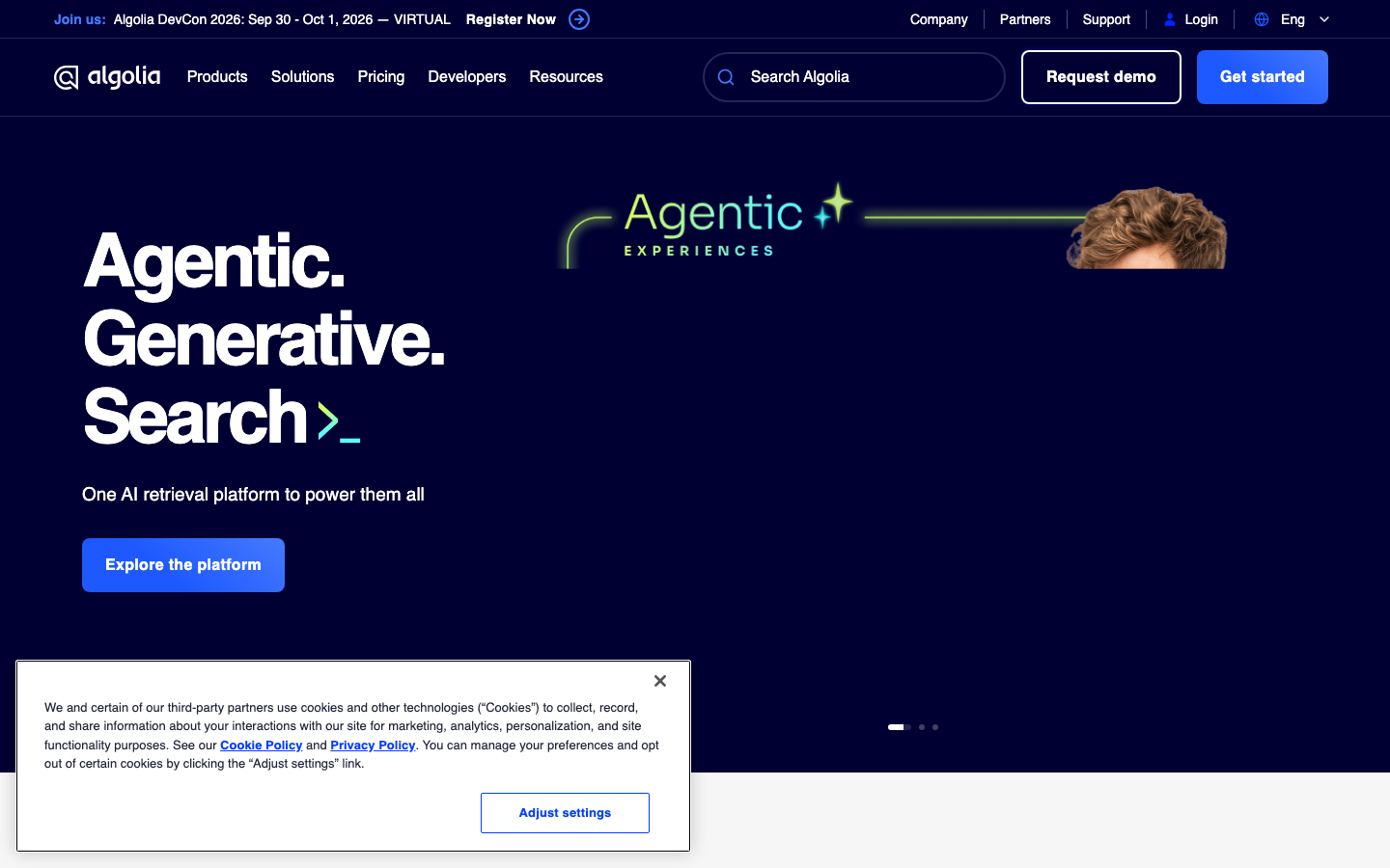 Algolia Produktoberfläche