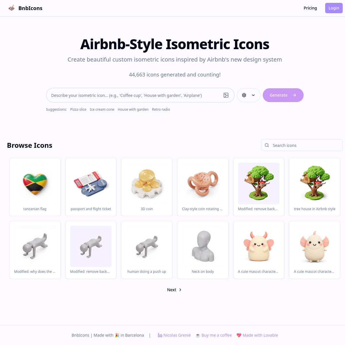 Bbicons Produktoberfläche