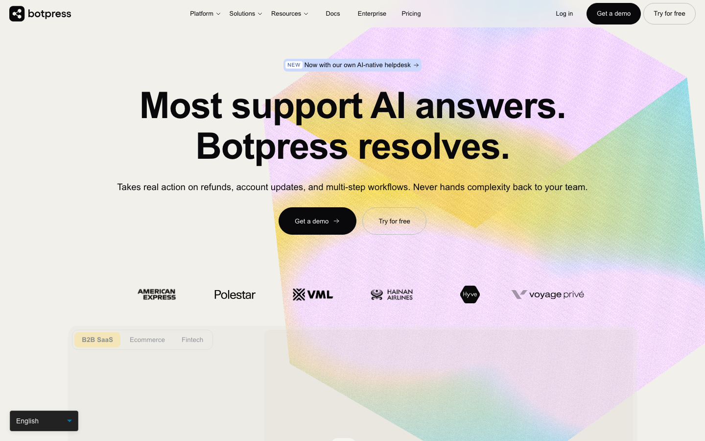 Botpress Produktoberfläche