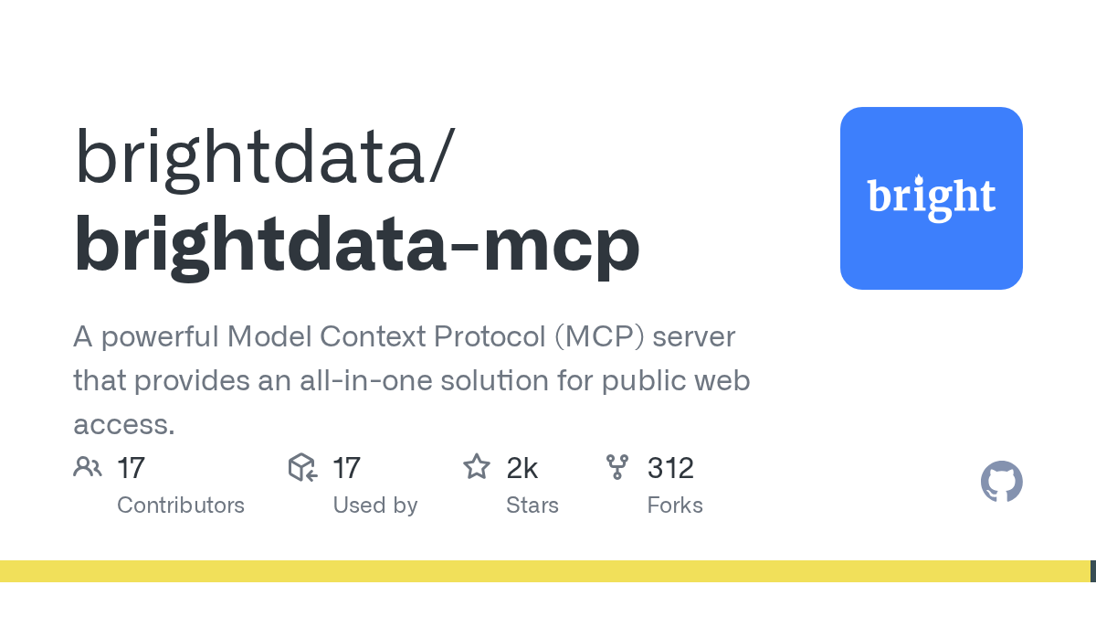 Bright Data MCP 产品界面