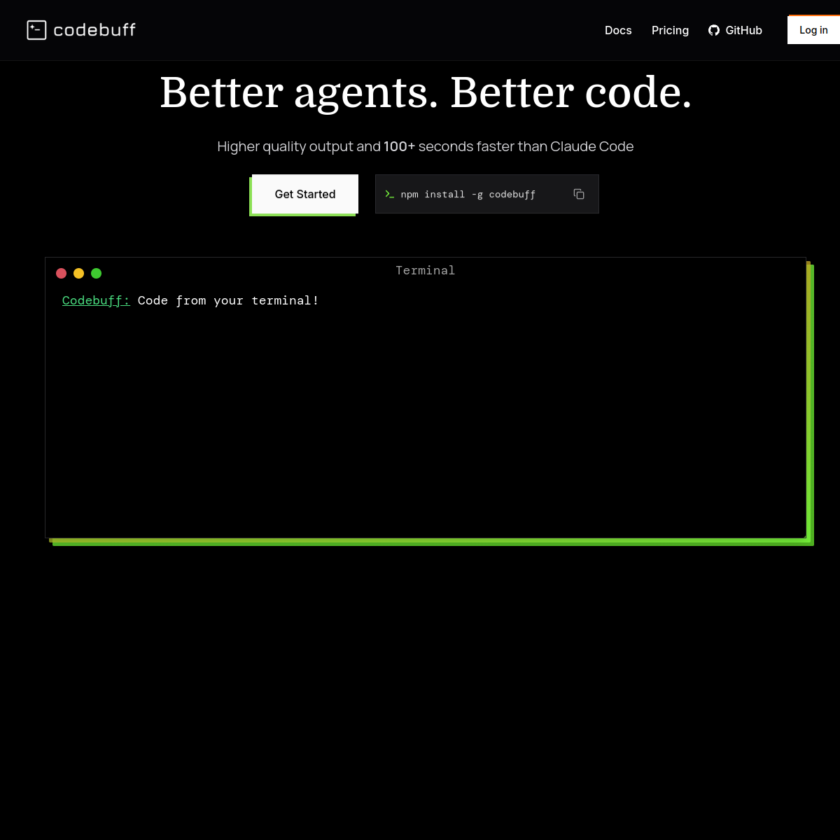 Codebuff Interface du produit