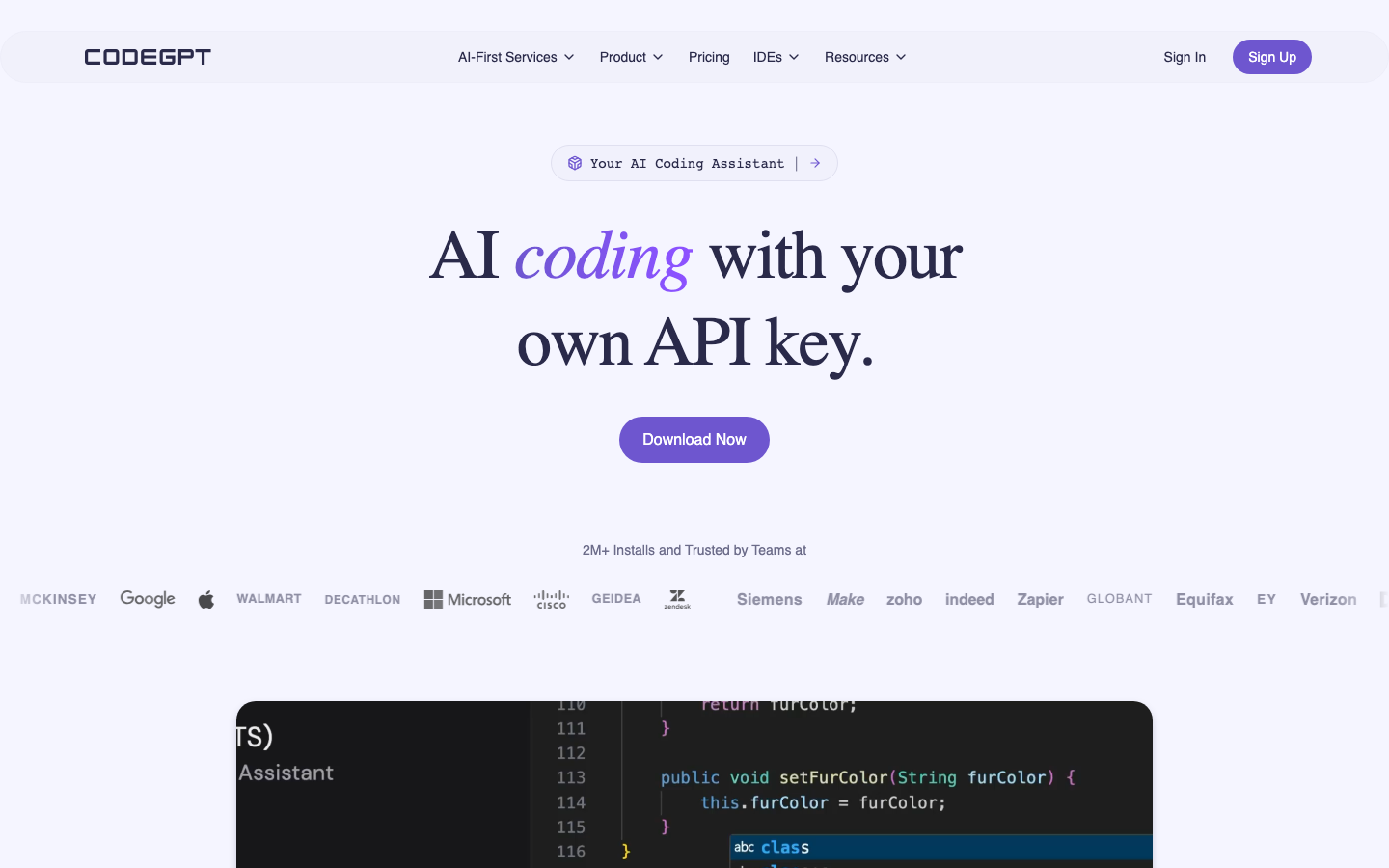 CodeGPT 产品界面