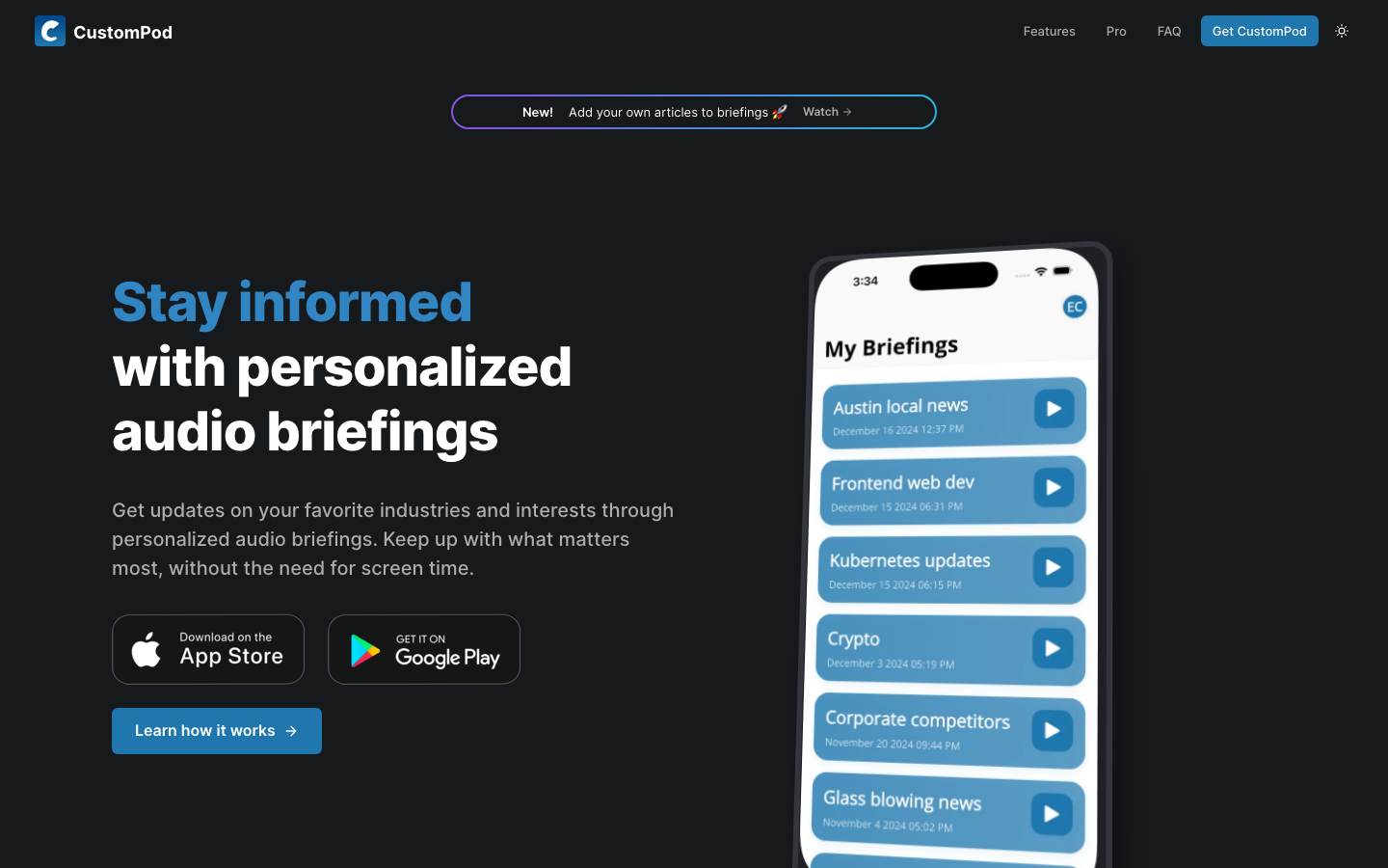CustomPod.io 产品界面
