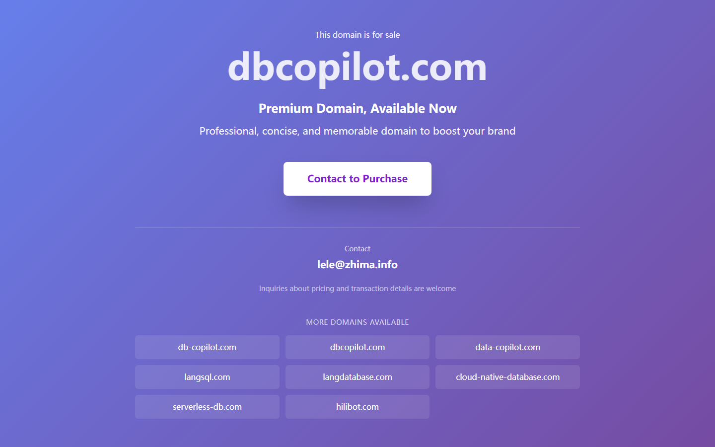 Dbcopilot Produktoberfläche