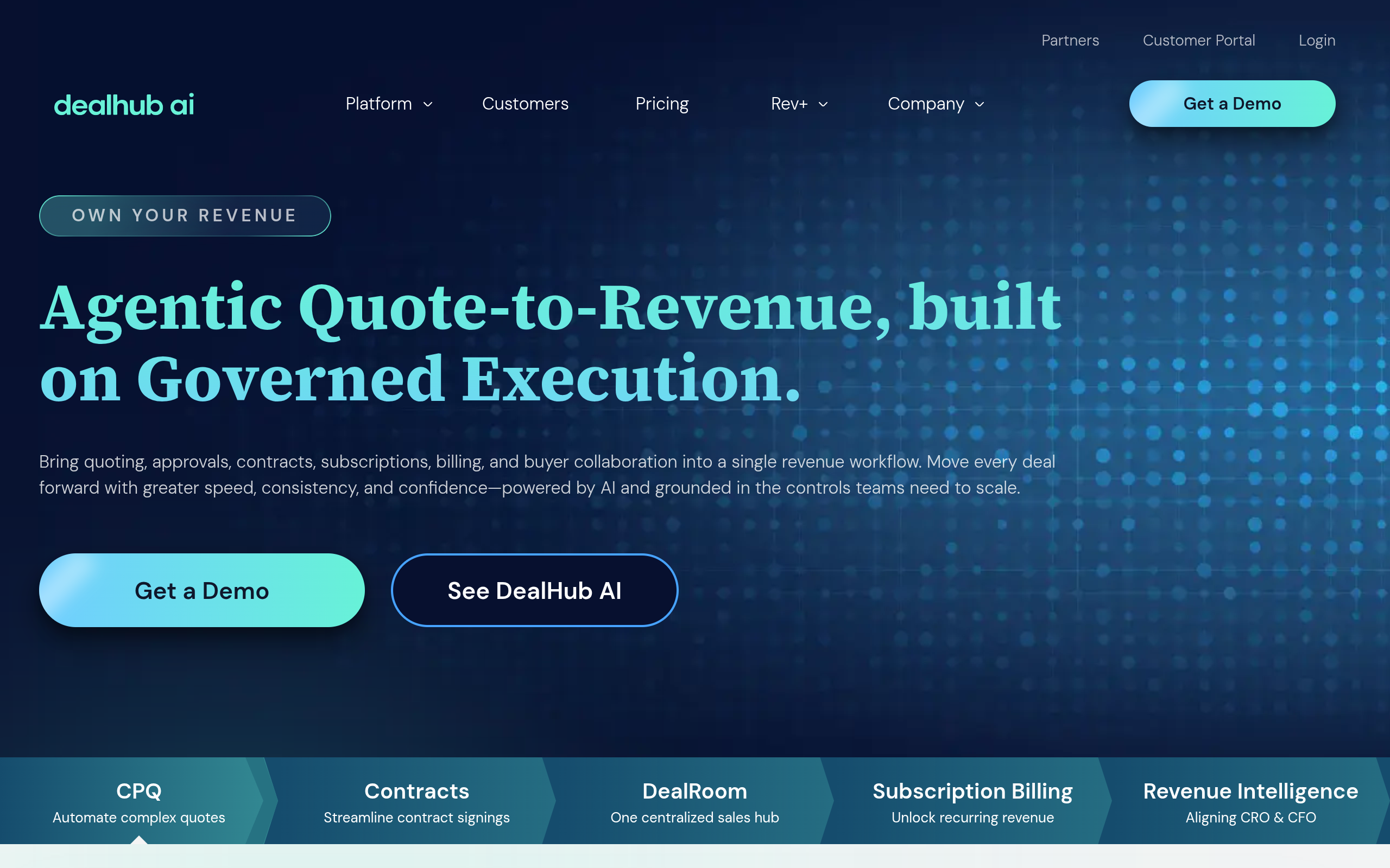 DealHub Interface du produit