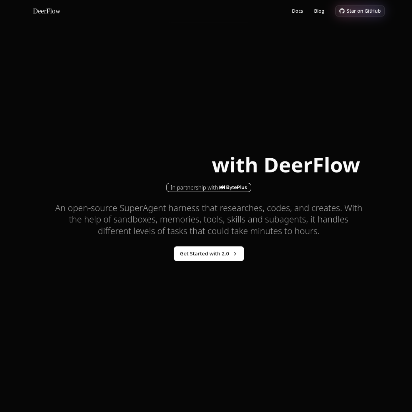 DeerFlow Produktoberfläche
