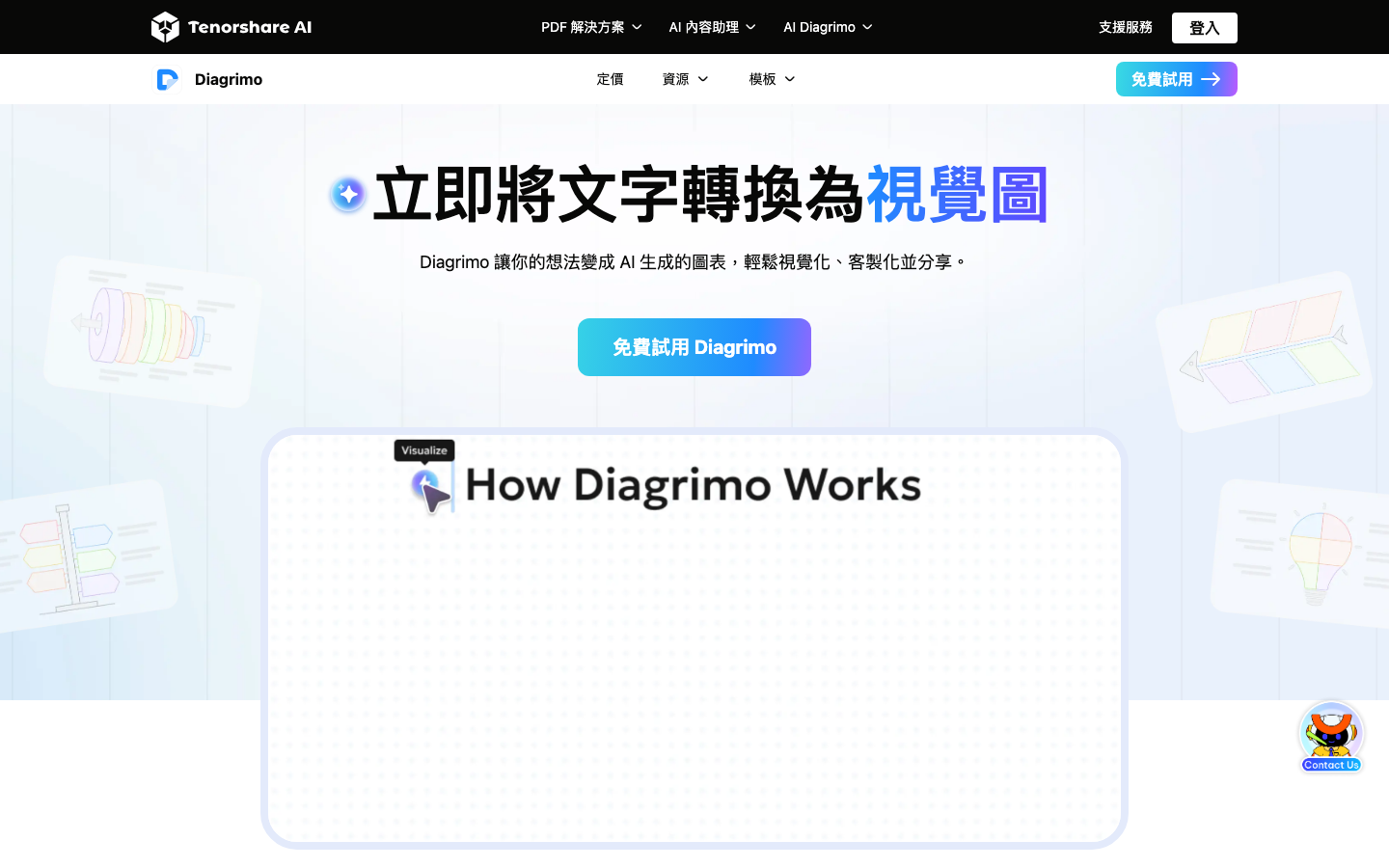 Diagrimo Interface du produit