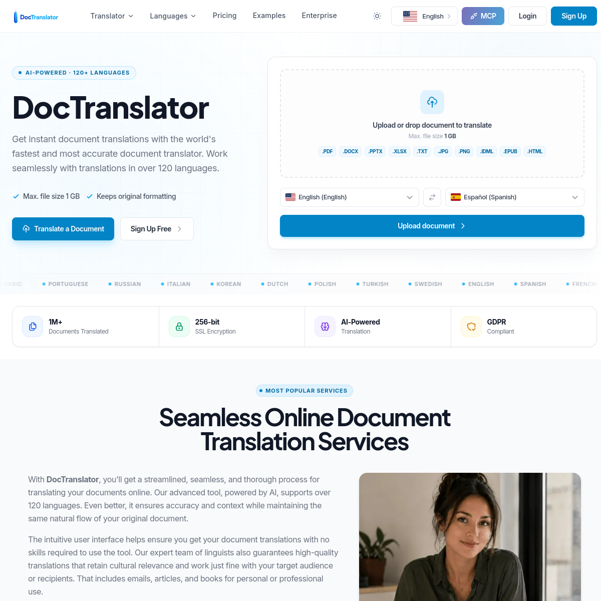 Doctranslator Product Interface
