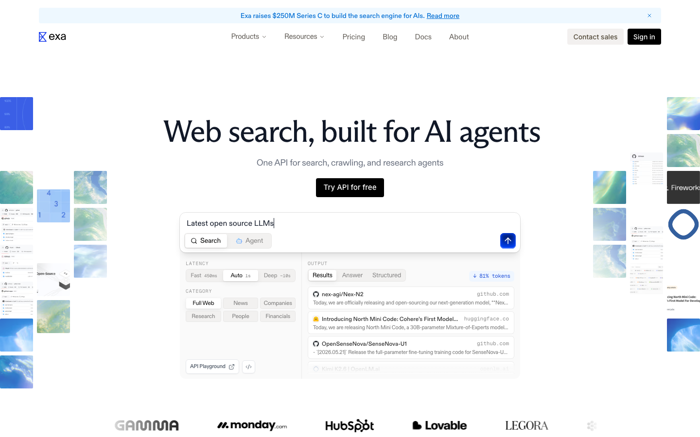 Exa AI 产品界面