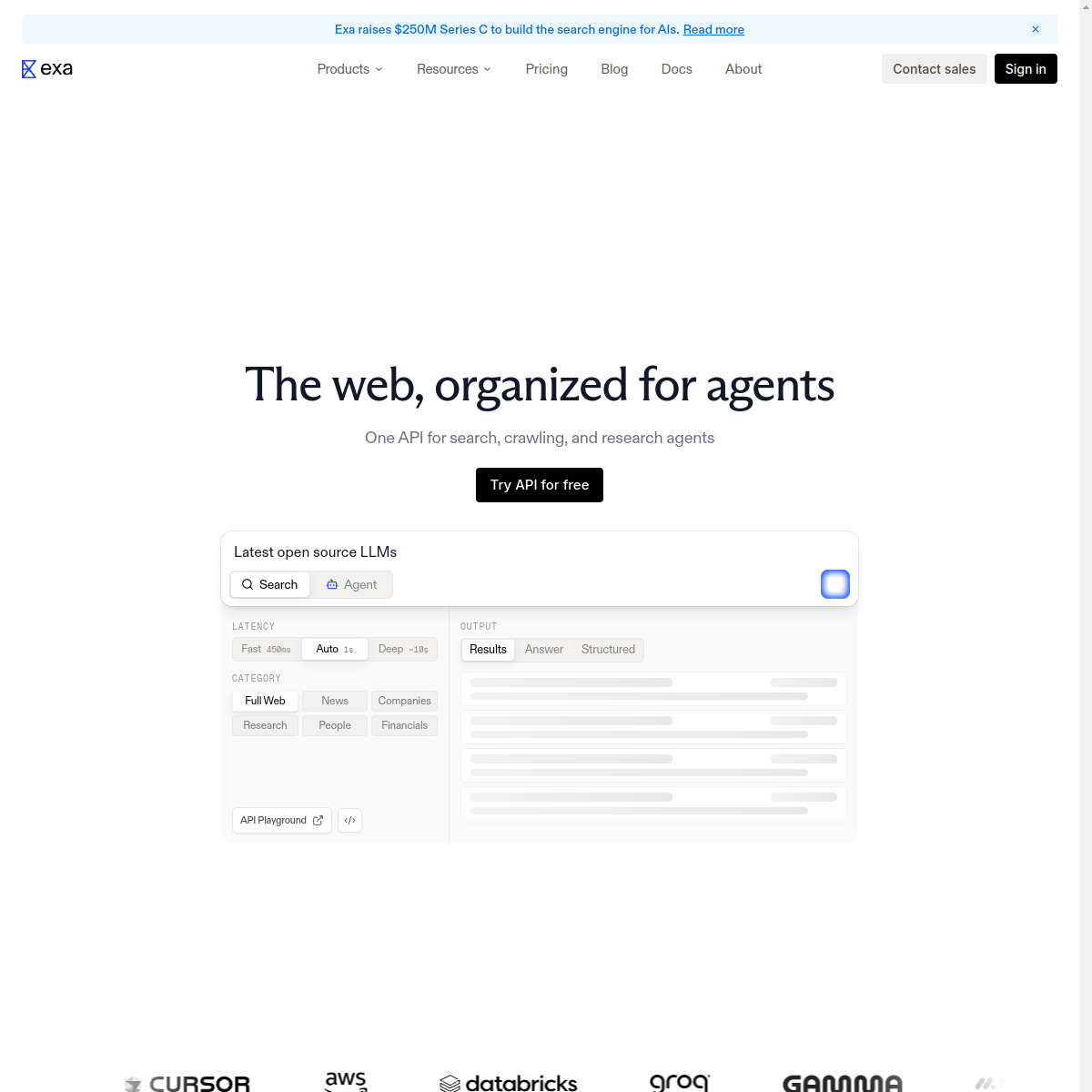 Exa Product Interface