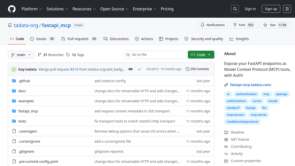 FastAPI MCP Produktoberfläche