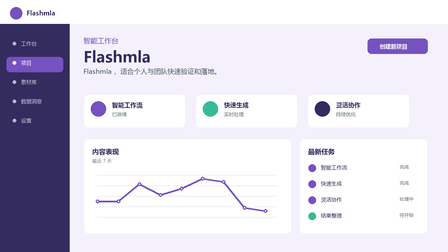 플래시믈라 제품 인터페이스