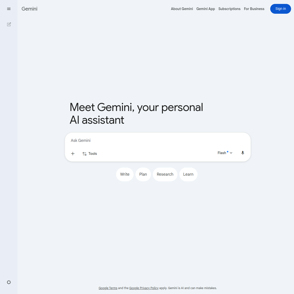 Gemini 产品界面
