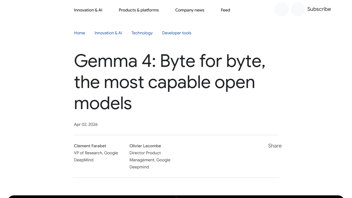 Gemma 4 Product Interface
