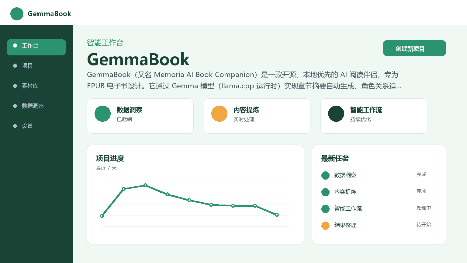 GemmaBook 产品界面