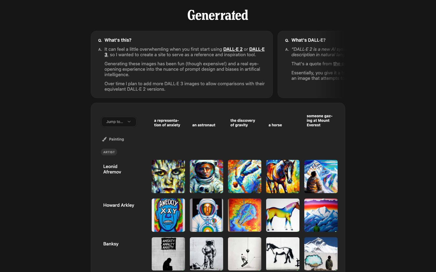 Generrated 产品界面