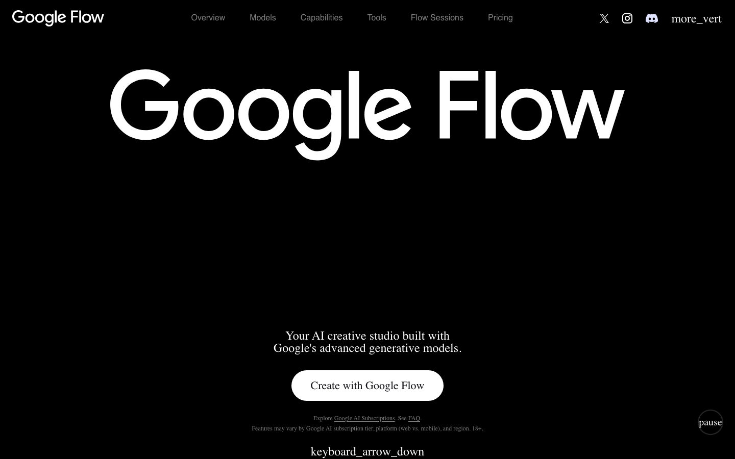 Google Flow 产品界面