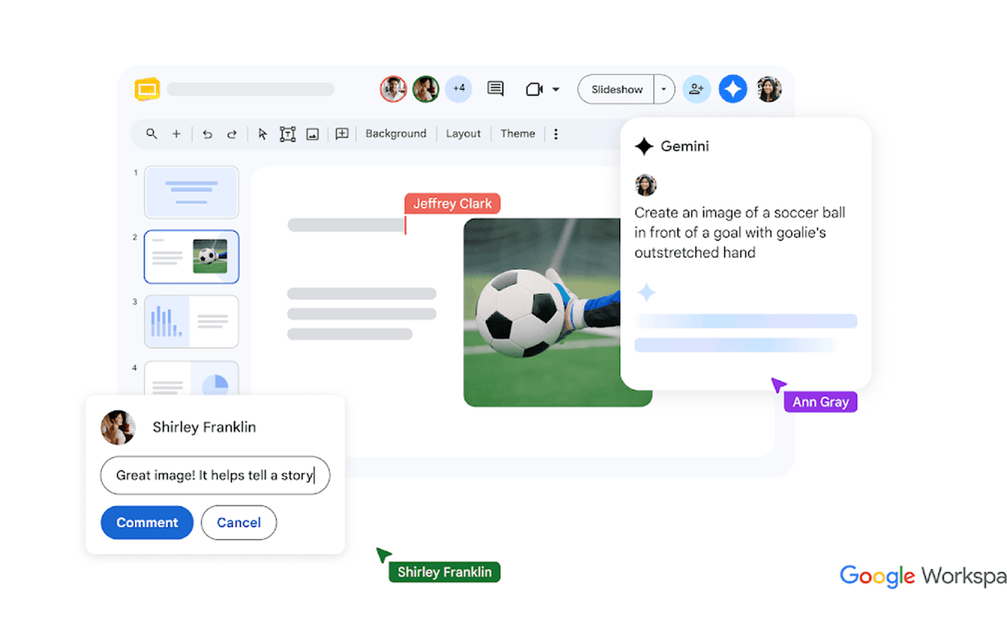 Google スライド AI 製品インターフェース