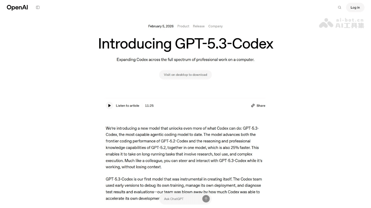 Gpt 5 3 Codex Produktoberfläche
