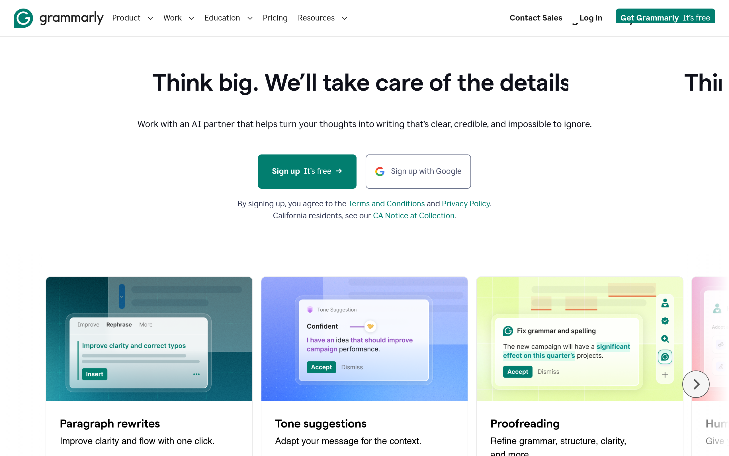 Grammarly 产品界面