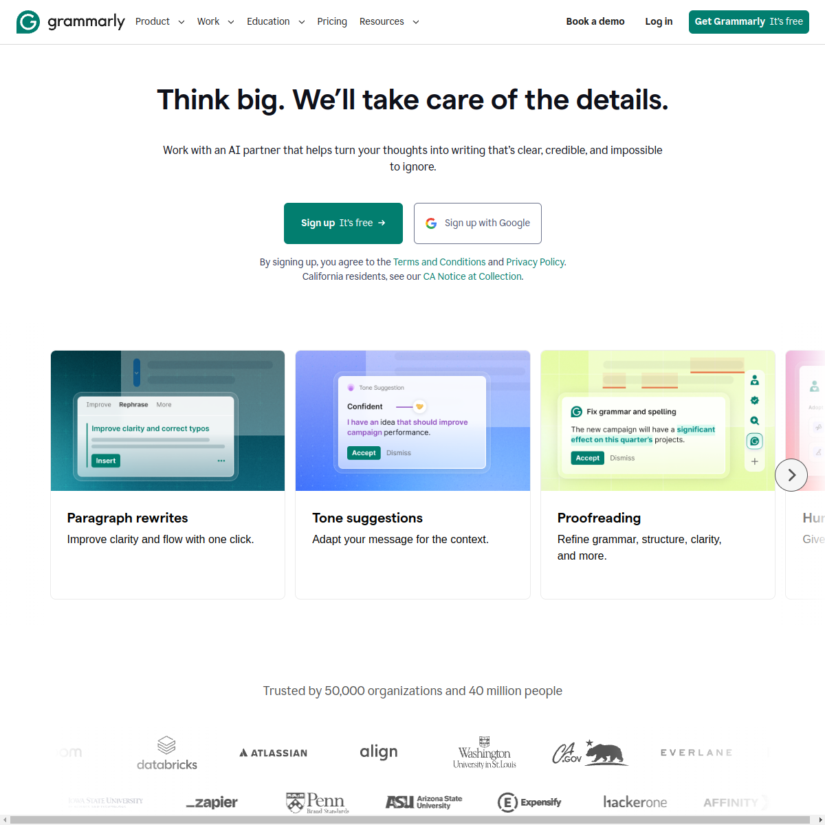 Grammarly 产品界面