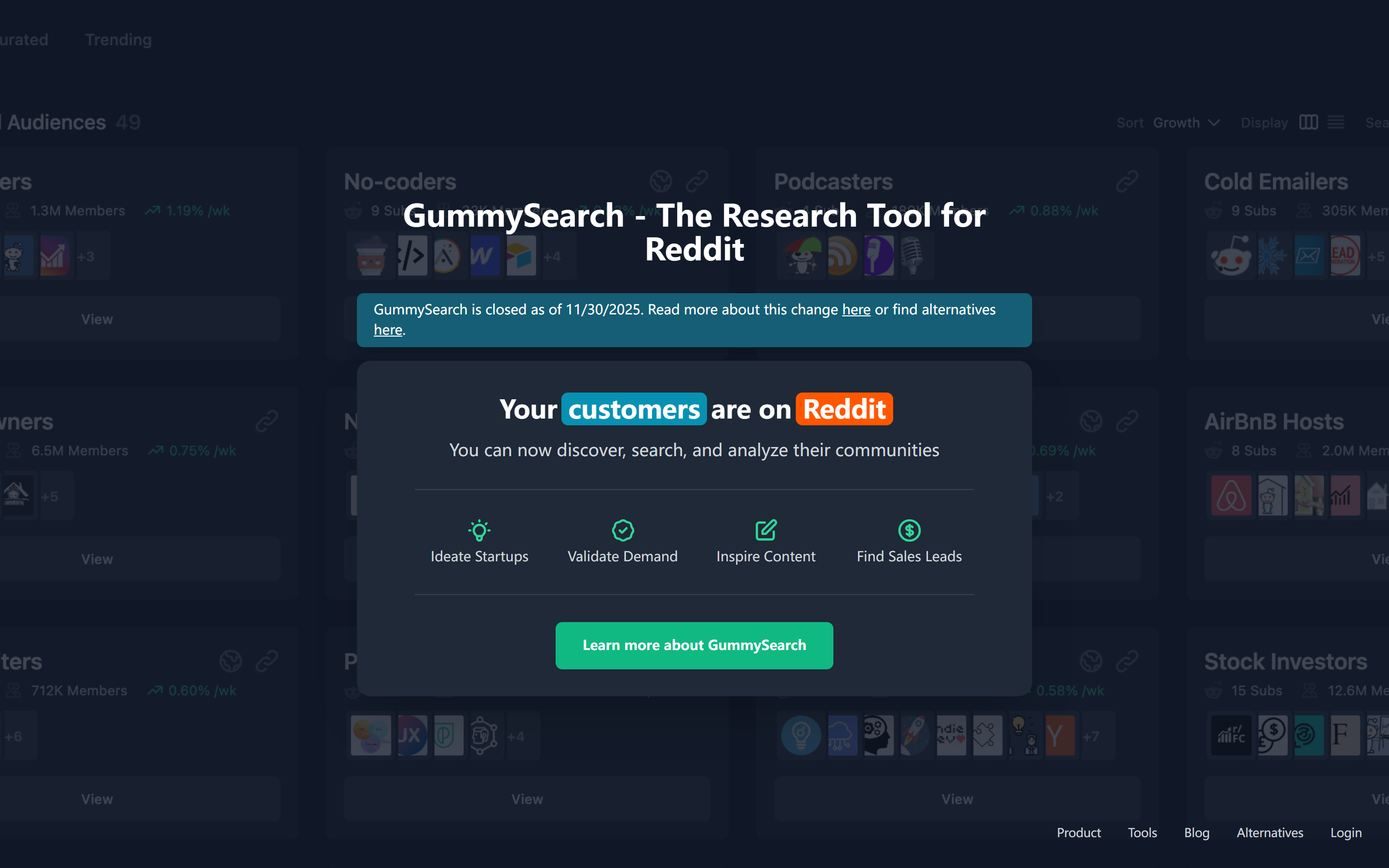 GummySearch 产品界面
