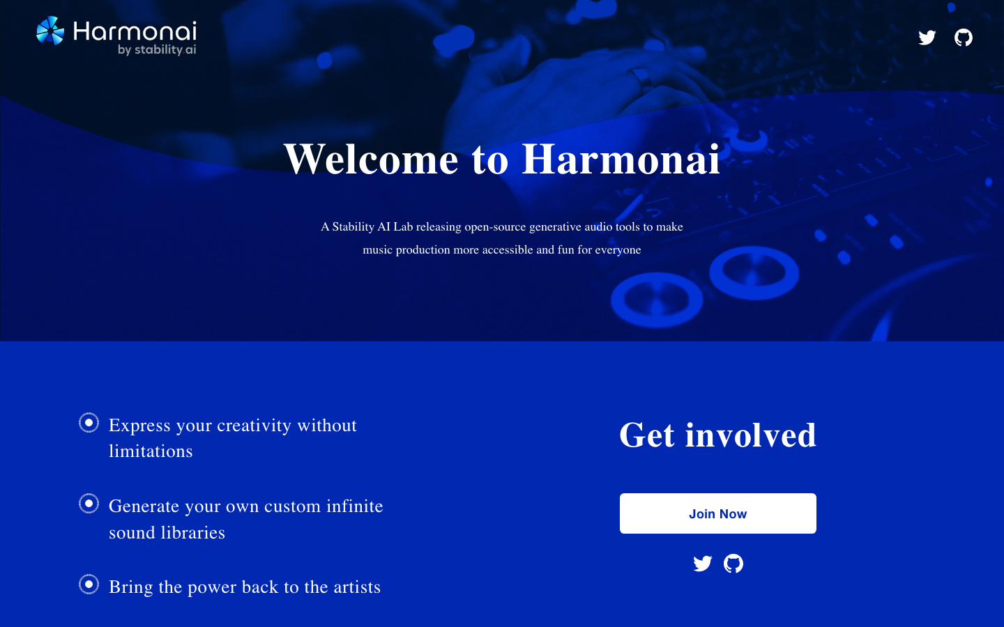 Harmonai 产品界面