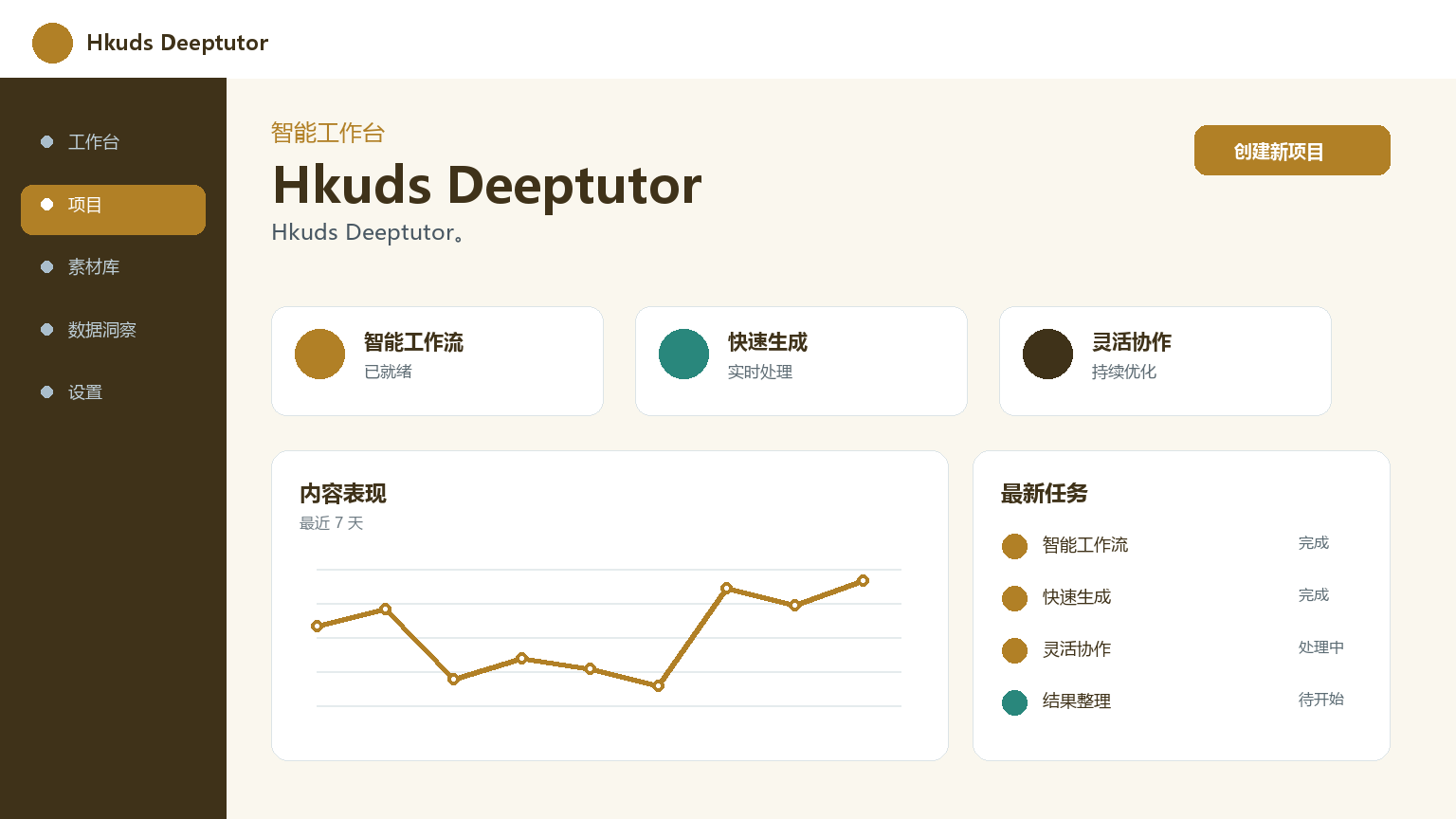 Hkuds Deeptutor 제품 인터페이스