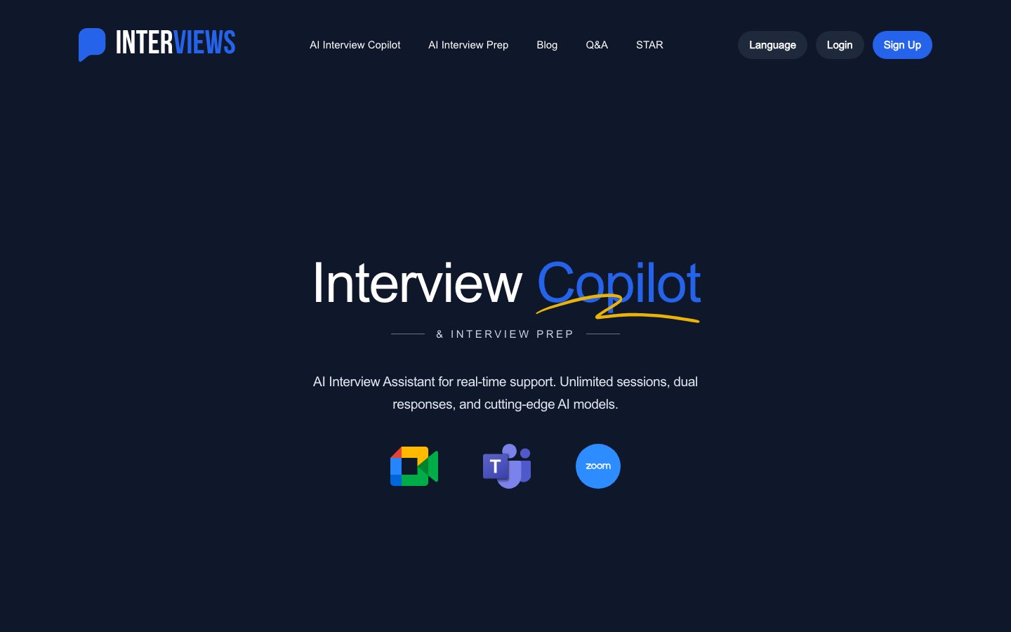 Interviews Chat 产品界面