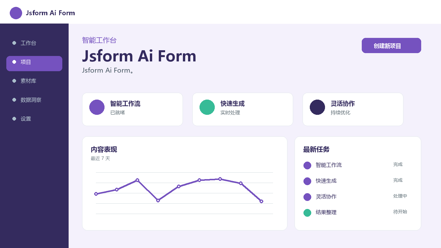 Jsform Ai-Formular Produktoberfläche