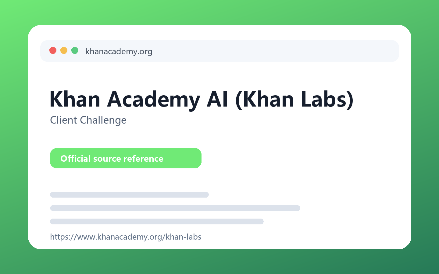 Khan Academy AI (Khan Labs) 产品界面