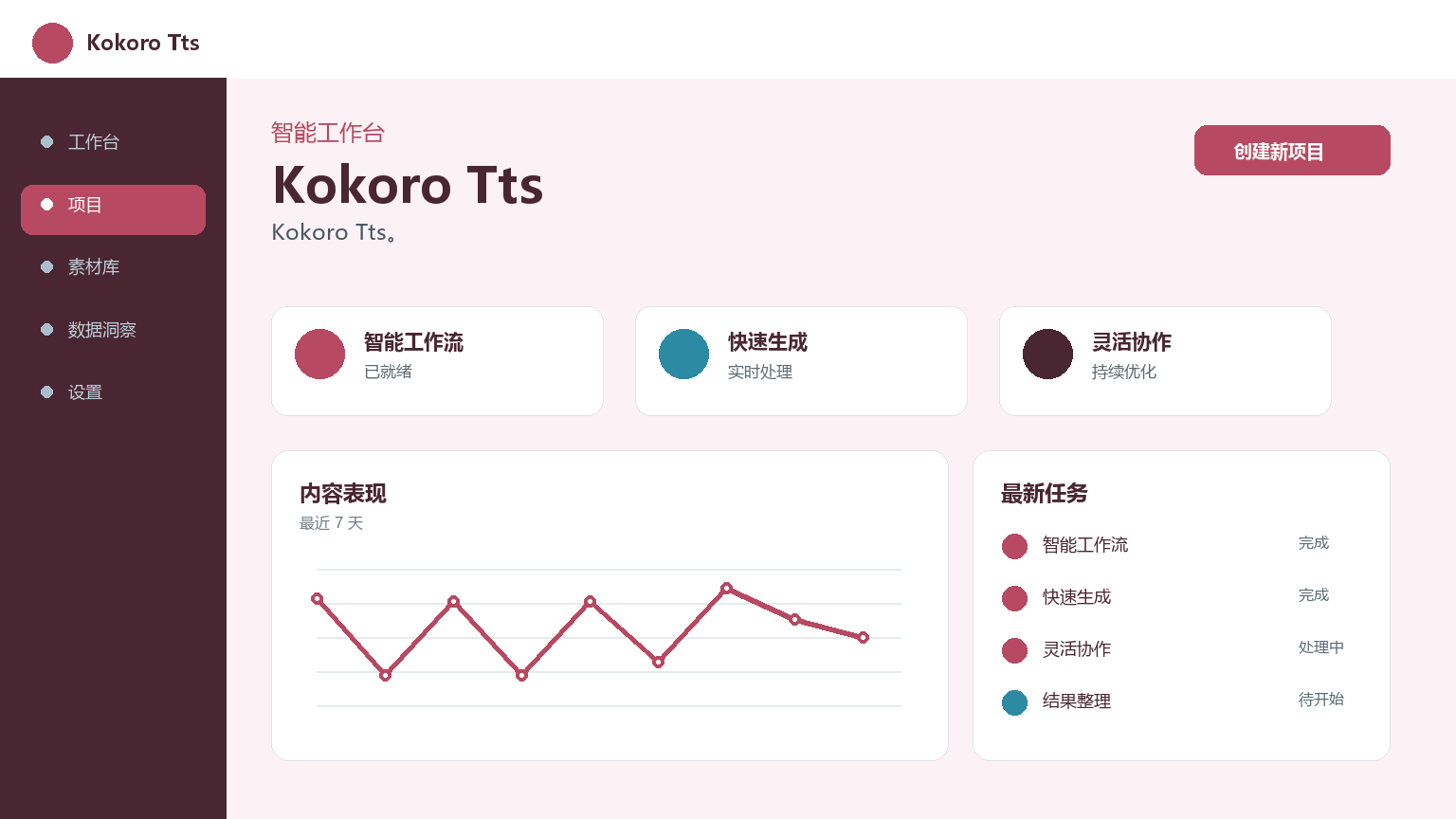 코코로 TTS 제품 인터페이스
