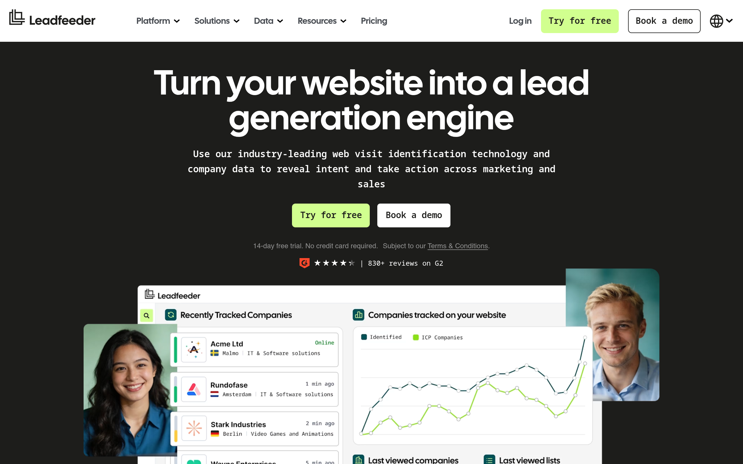 Leadfeeder 产品界面