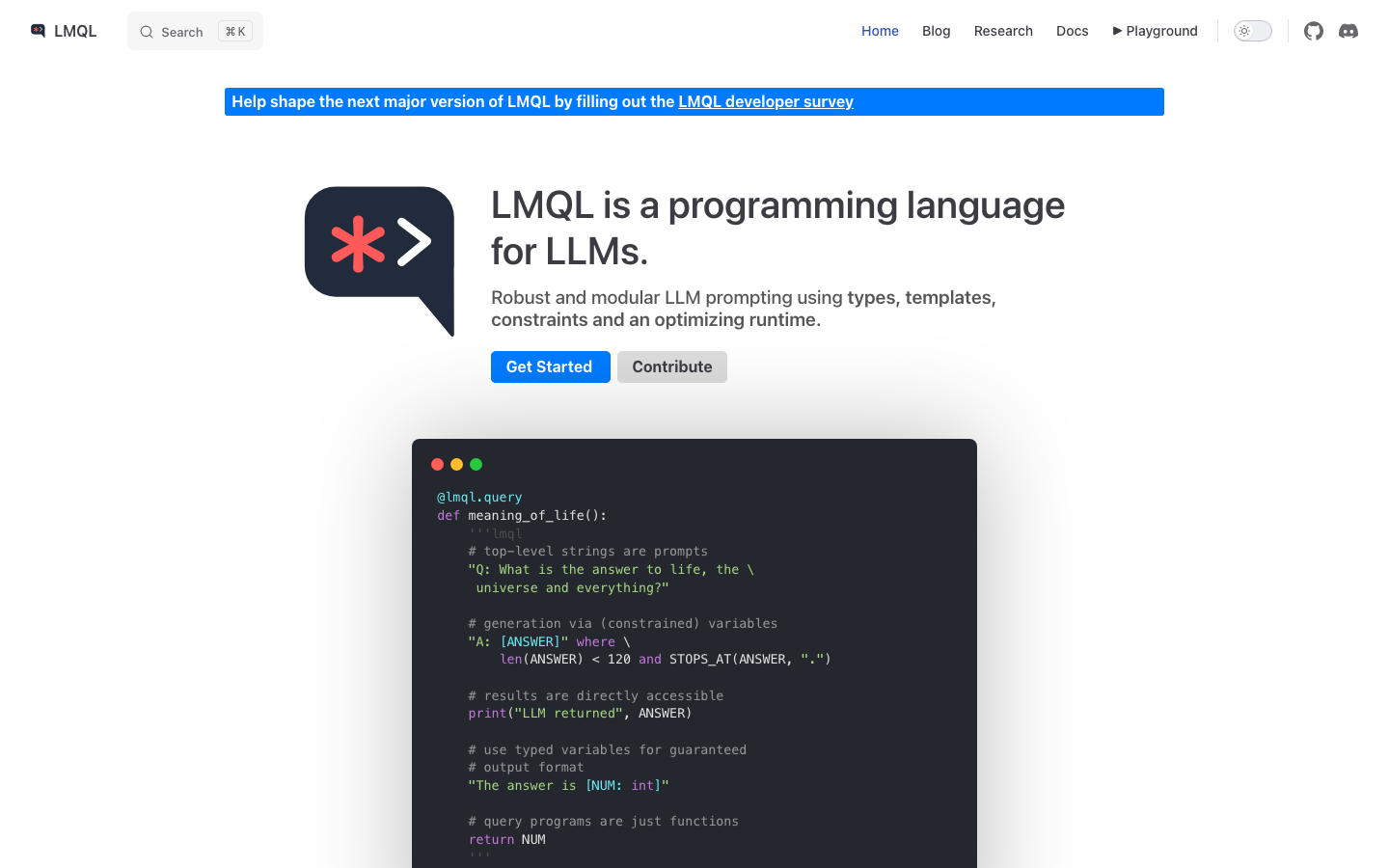 LMQL 产品界面