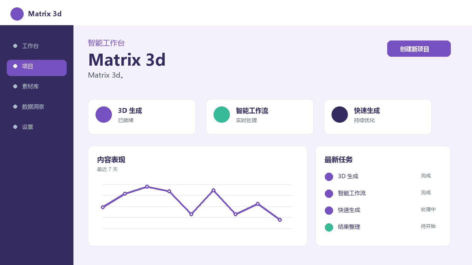 매트릭스 3D 제품 인터페이스