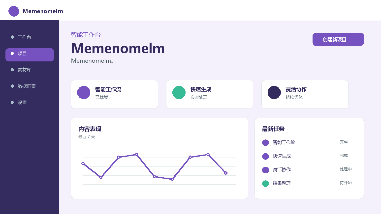 메모멜름 제품 인터페이스