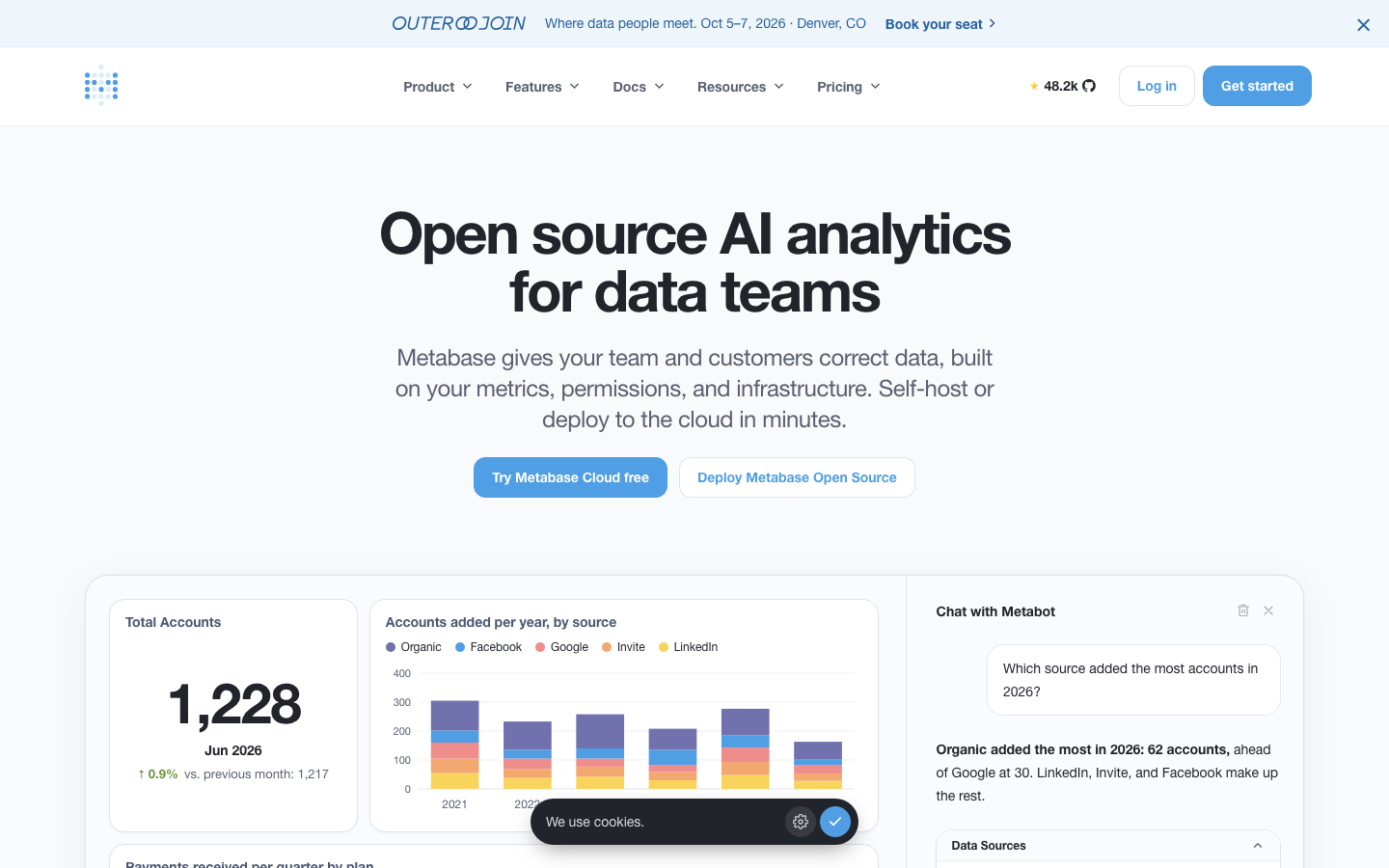 Metabase AI 产品界面