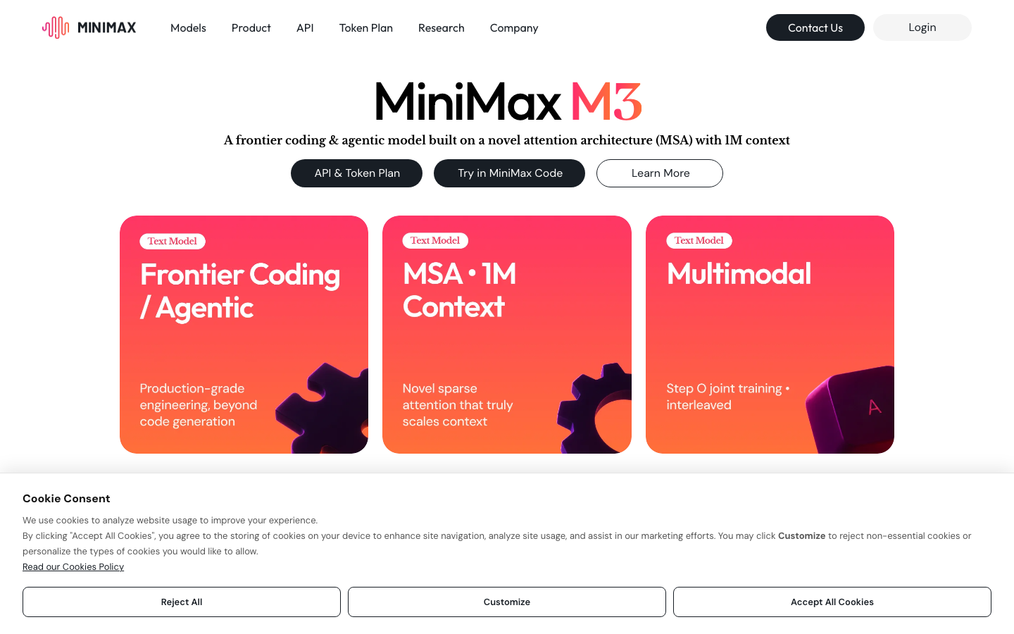 Minimax M3 Product Interface