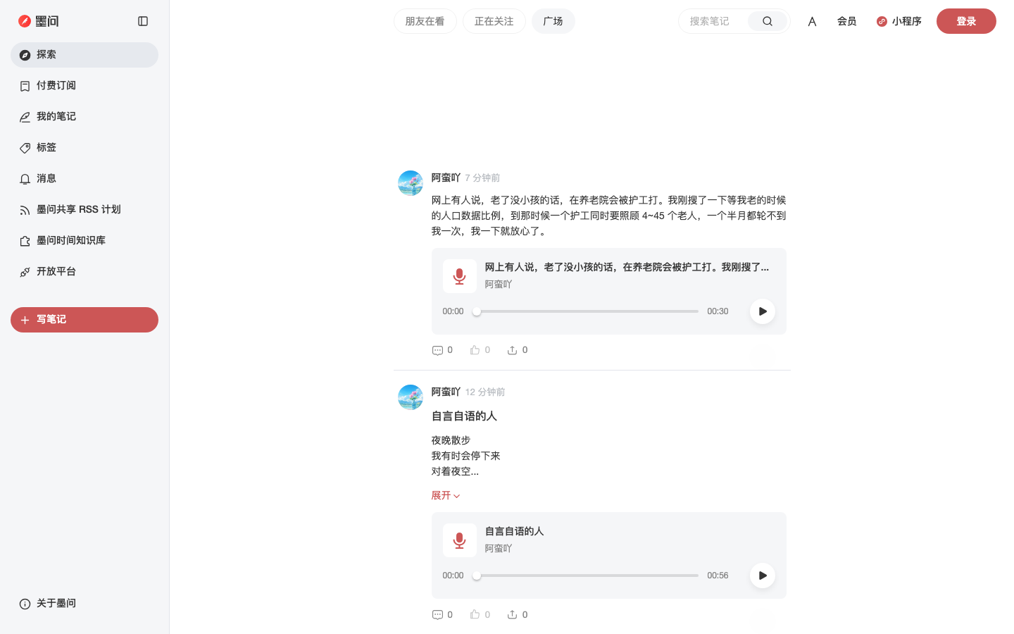 墨问 产品界面
