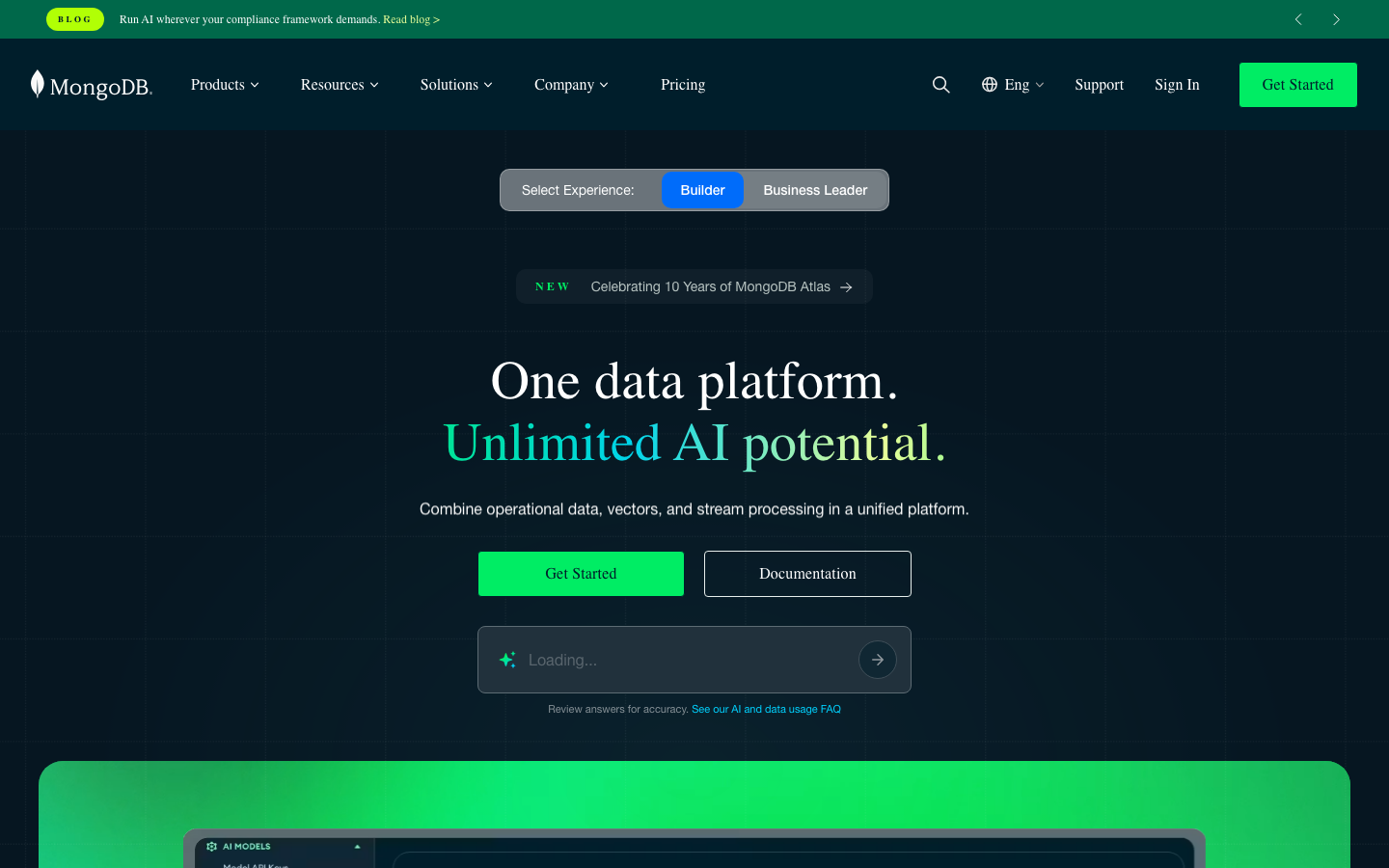 MongoDB AI 产品界面