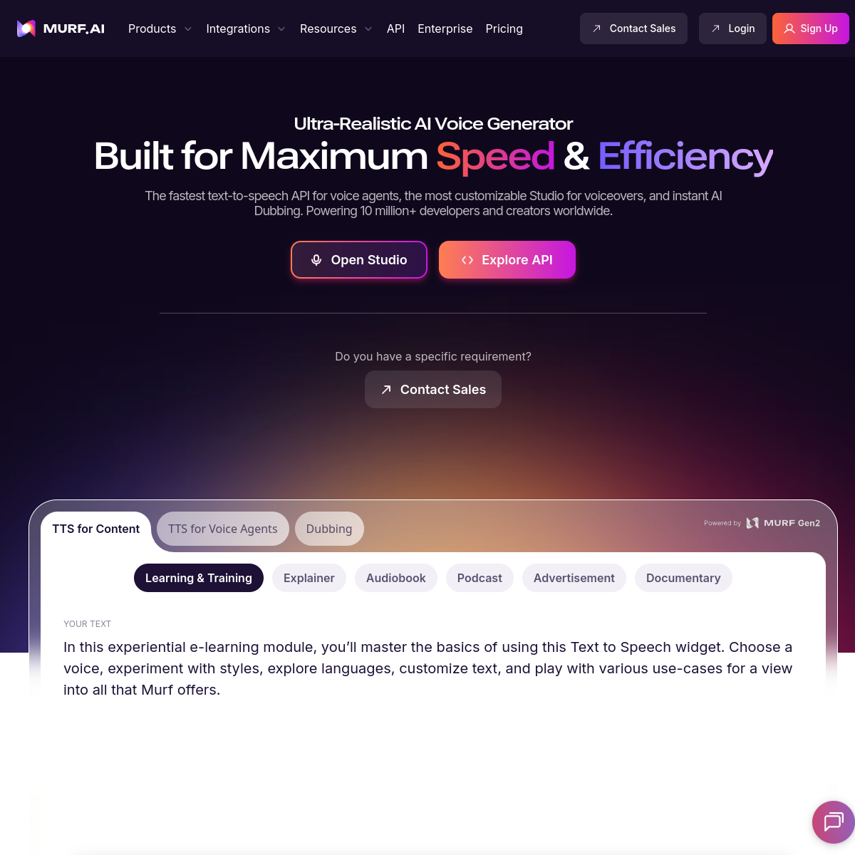 Murf AI 产品界面