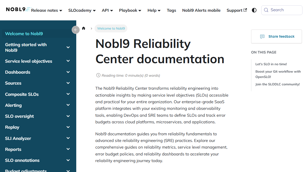 Nobl9 AI 产品界面