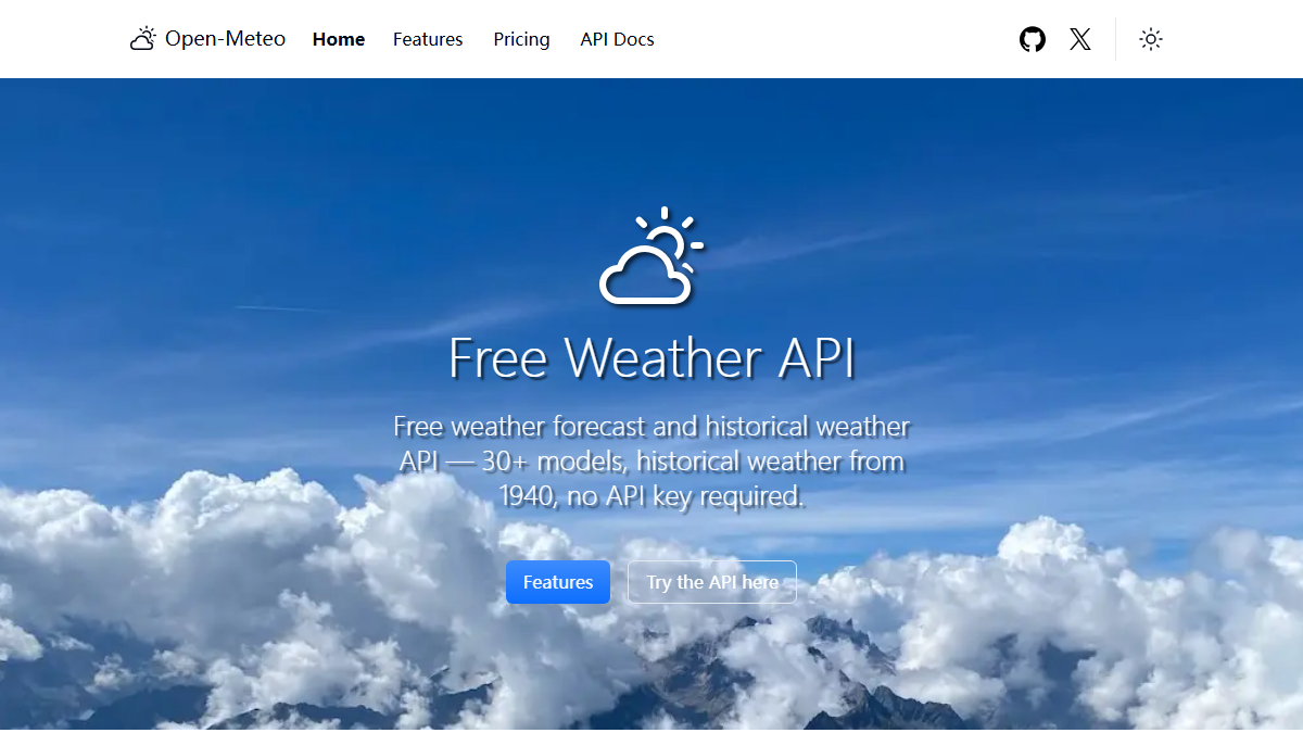 Open-Meteo AI 产品界面