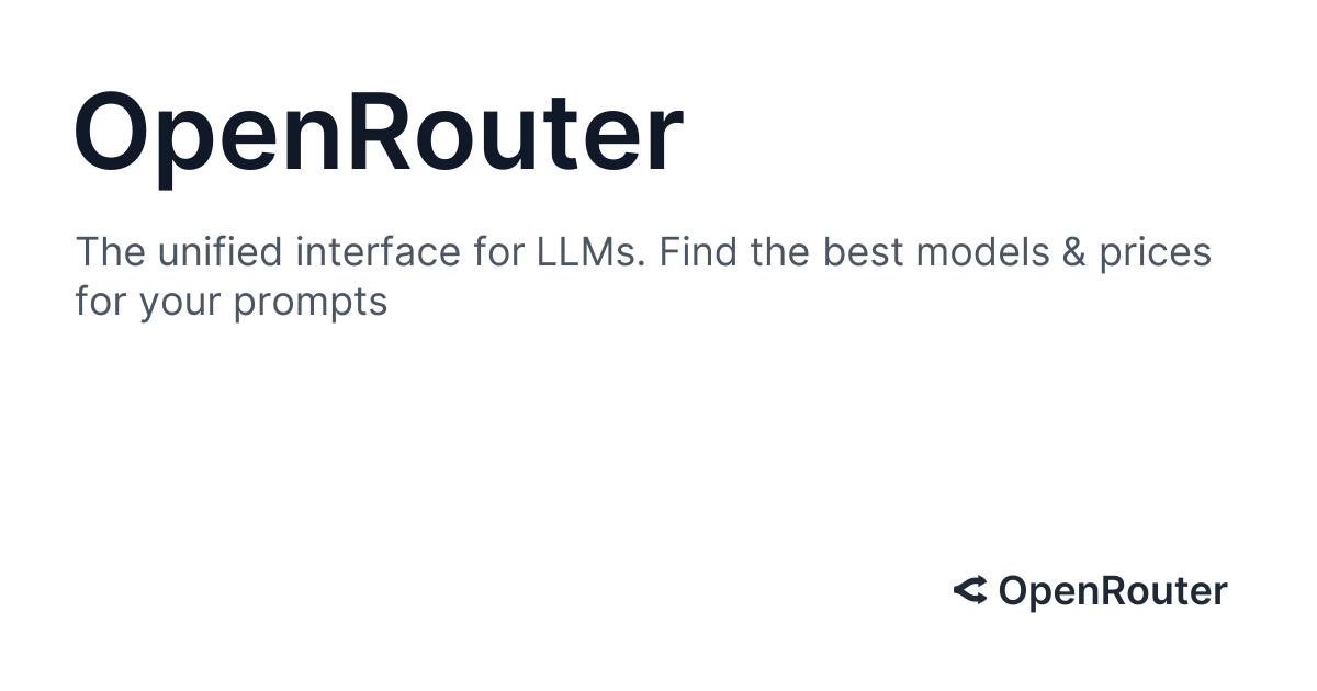 OpenRouter 产品界面